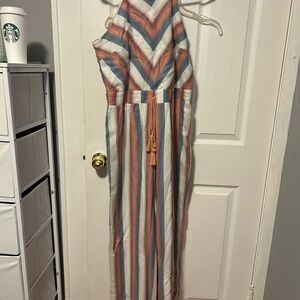 Striped Multicolor Halter Dress